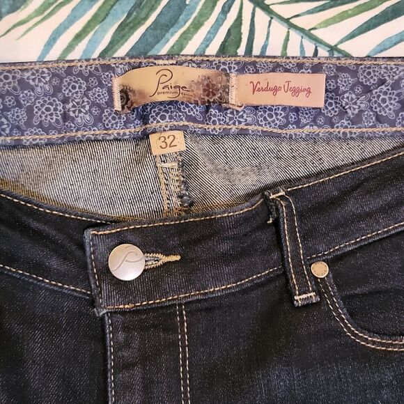 Paige Verdugo Jegging Skinny Made USA Premium Denim Dark Wash Jeans Size 32 x 31 - Picture 2 of 8